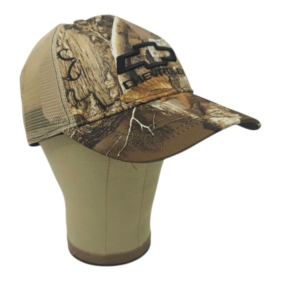 Chevrolet Embroidered Logo Realtree Camo Mesh Snapback Cap Trucker Hat NWOT - Picture 3 of 13